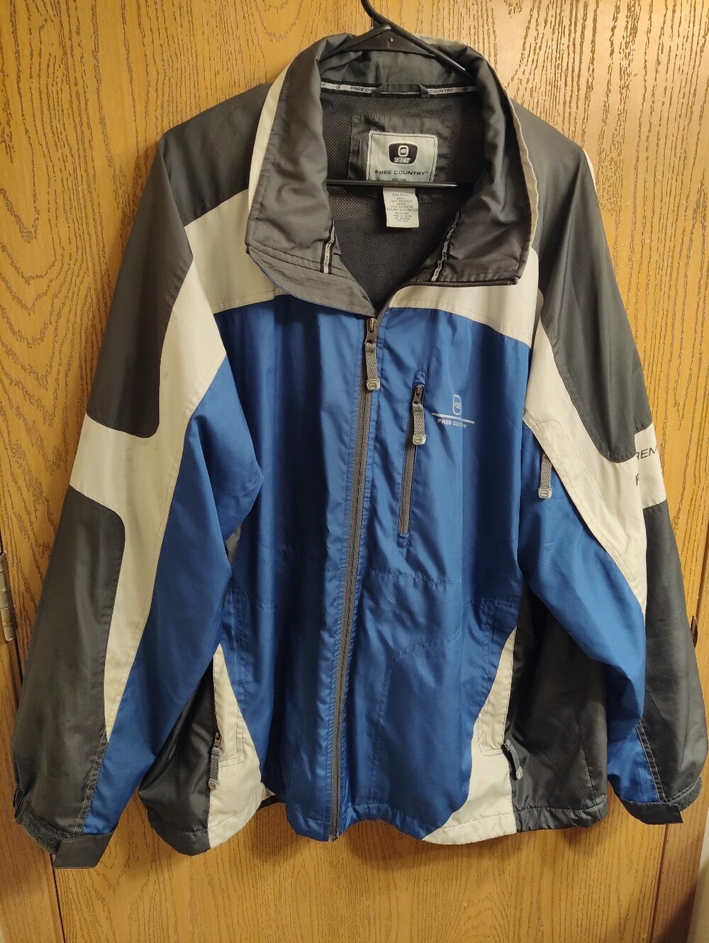 Men's Blue and Gray Windbreaker Jacket